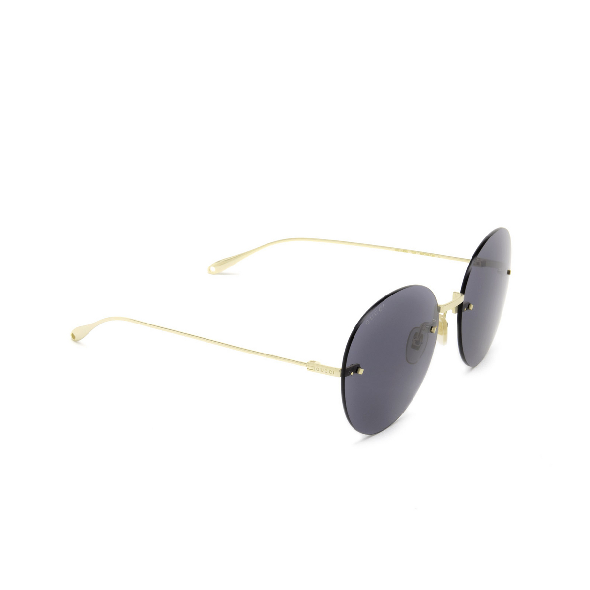 Gucci® Round Sunglasses: GG1149S color Gold 002 - three-quarters view.