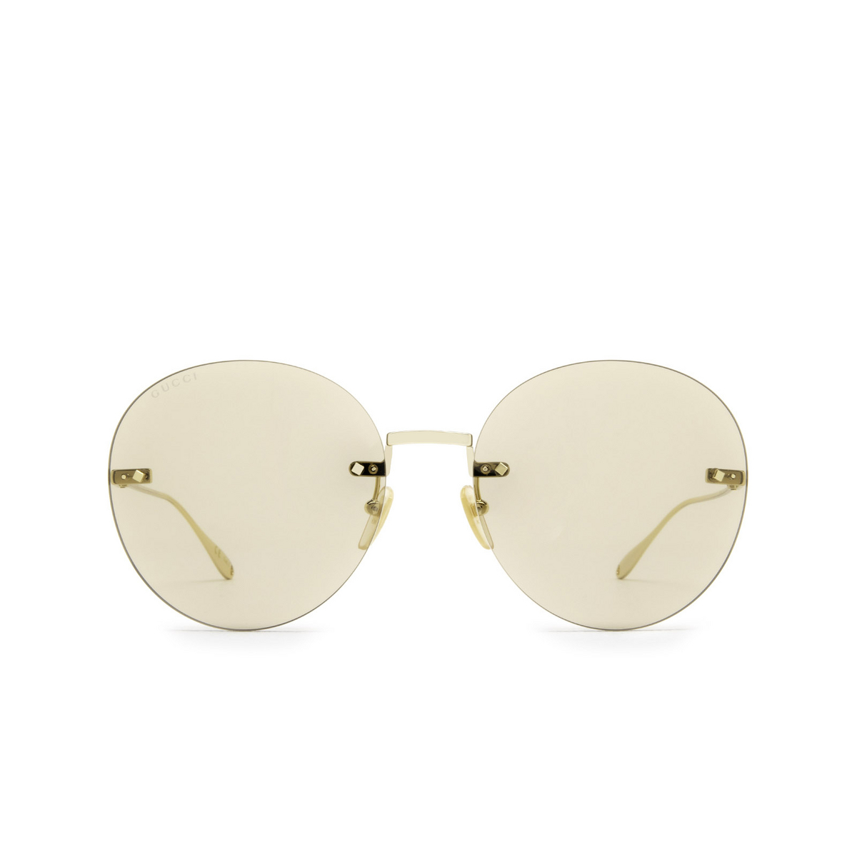 Gucci® Round Sunglasses: GG1149S color Gold 004 - front view.