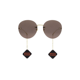 Gucci® Round Sunglasses: GG1149S color 008 Gold 