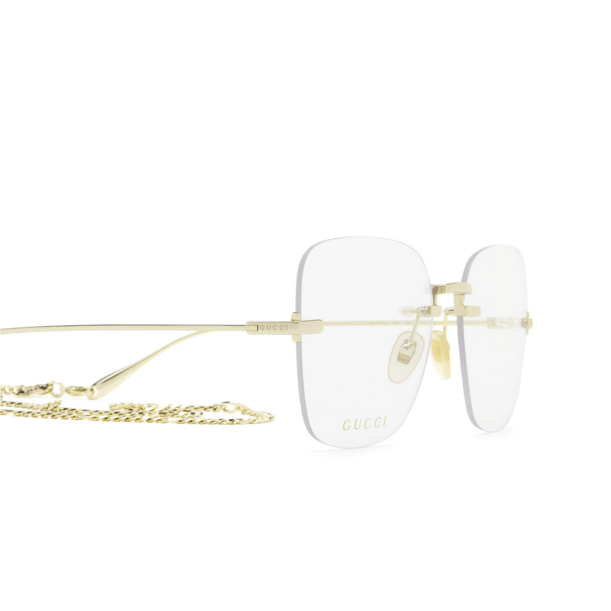 Gucci® Square Eyeglasses: GG1150O color 001 Gold - product thumbnail 3/3