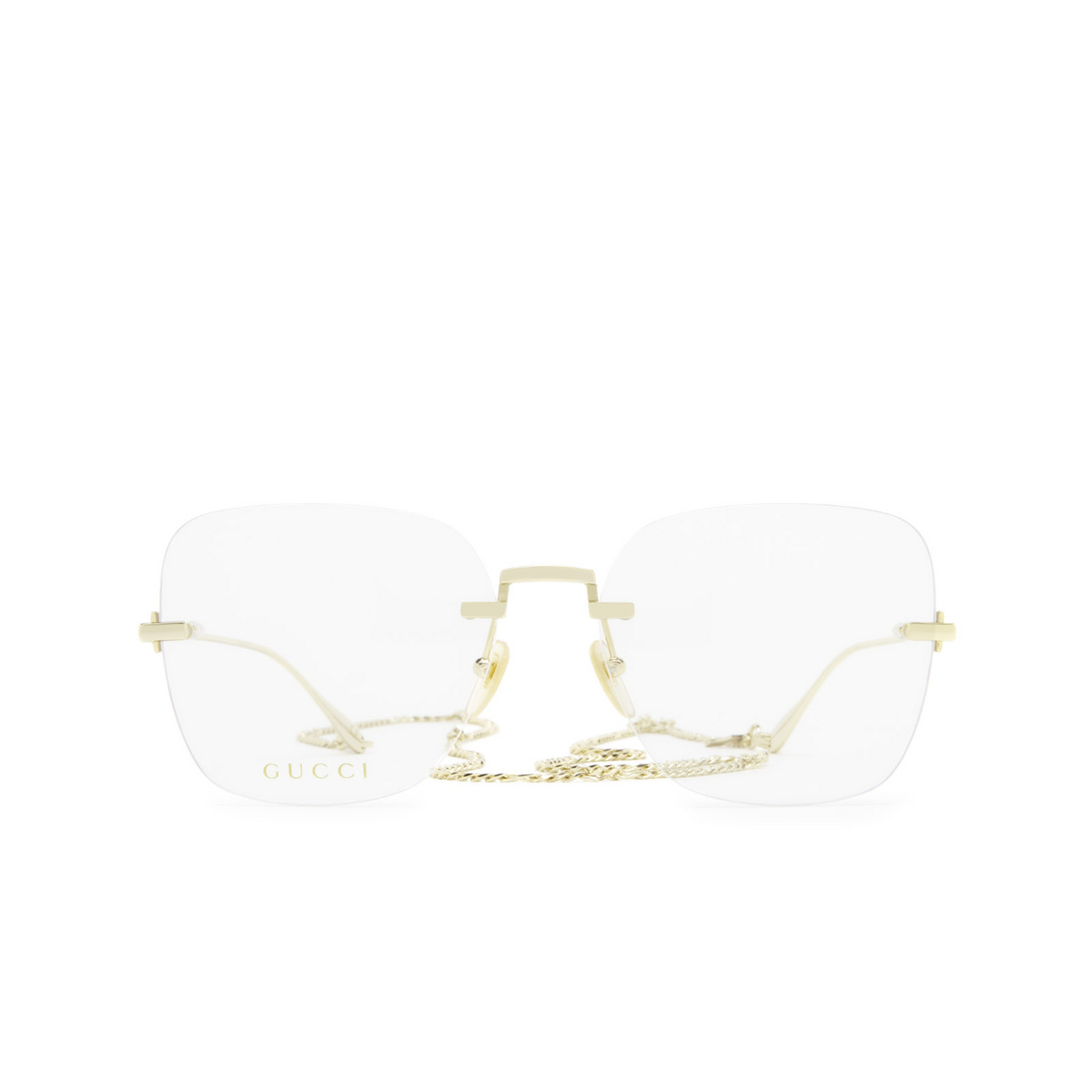 Gucci® Square Eyeglasses: GG1150O color 001 Gold - front view