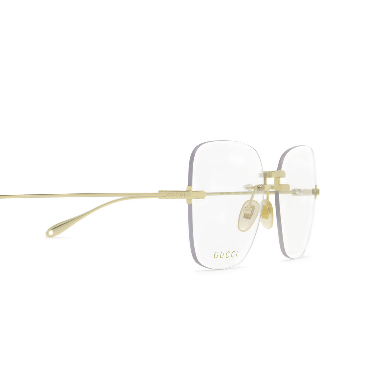 Gucci® Square Eyeglasses: GG1150O color 002 Gold - product thumbnail 3/3