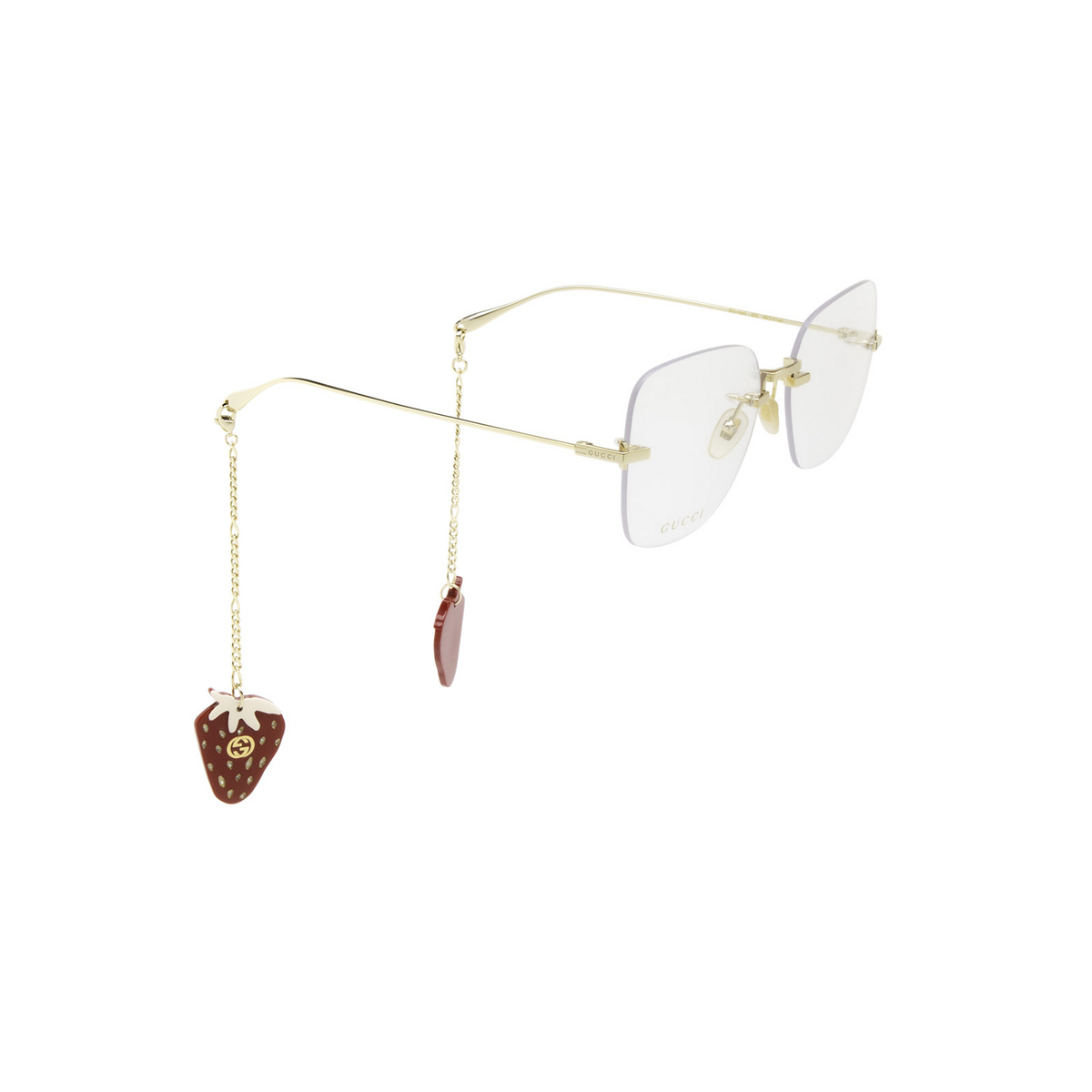 Gucci® Square Eyeglasses: GG1150O color 003 Gold - 4/5