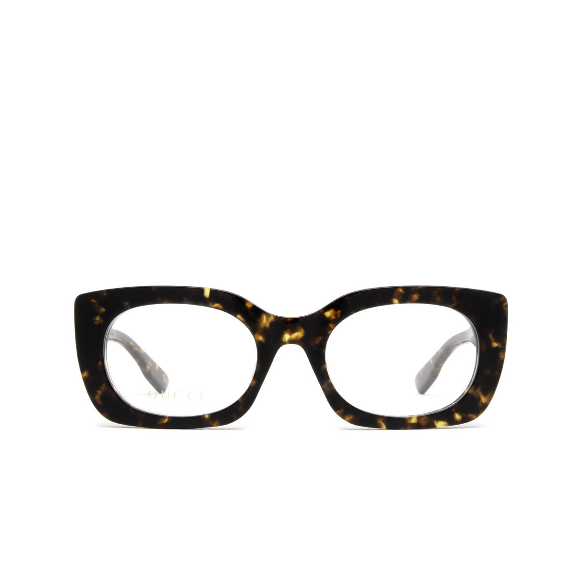 Gucci® Rectangle Eyeglasses: GG1154O color 003 Havana - front view