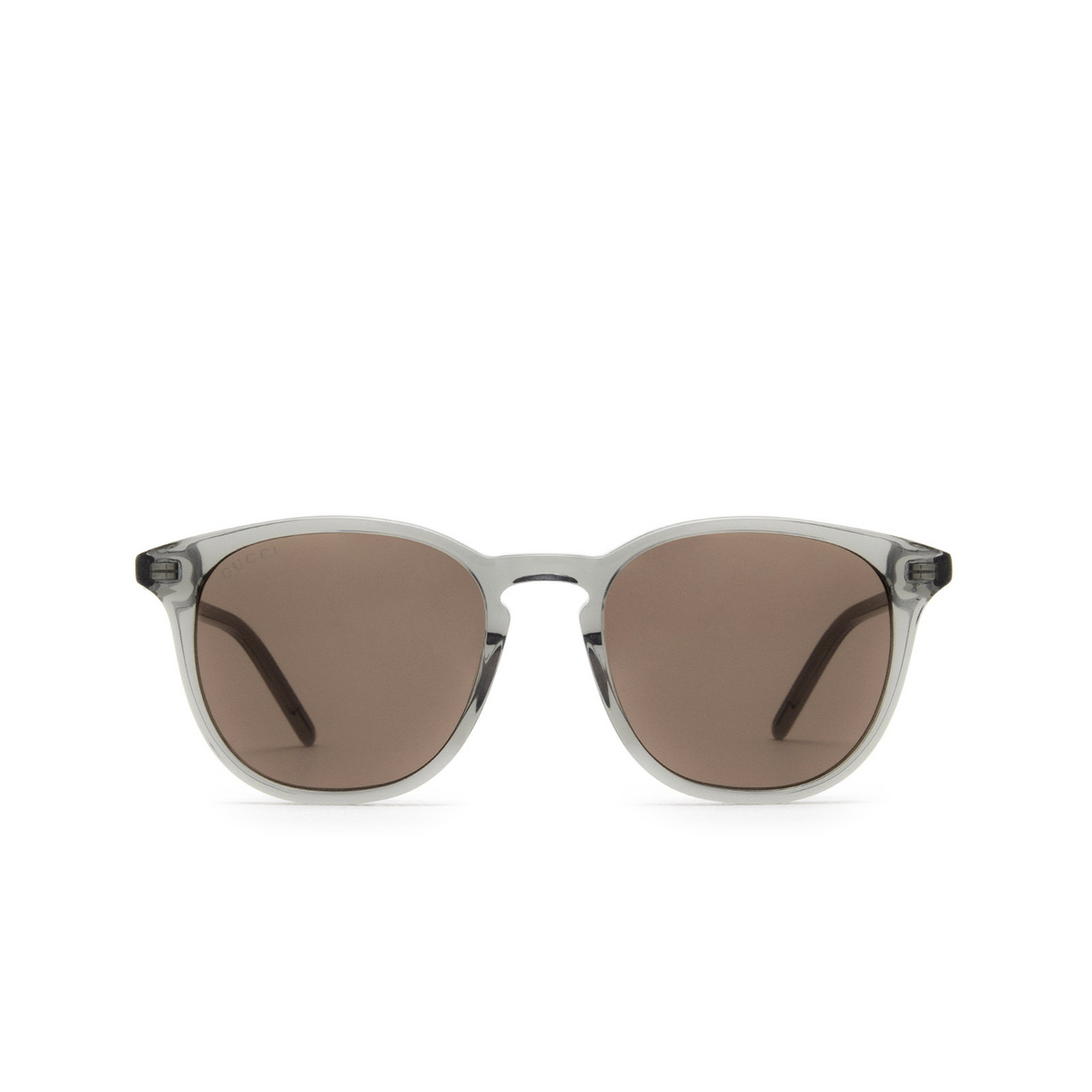 Gucci® Round Sunglasses: GG1157S color Transparent Grey 002 - front view.