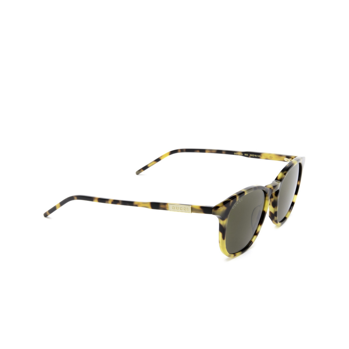 Gucci® Round Sunglasses: GG1157S color Havana 003 - three-quarters view.