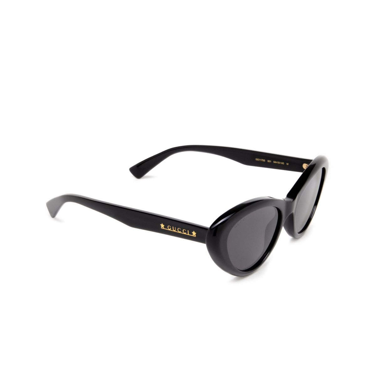 Gucci GG1170S Sunglasses 001 Black - three-quarters view