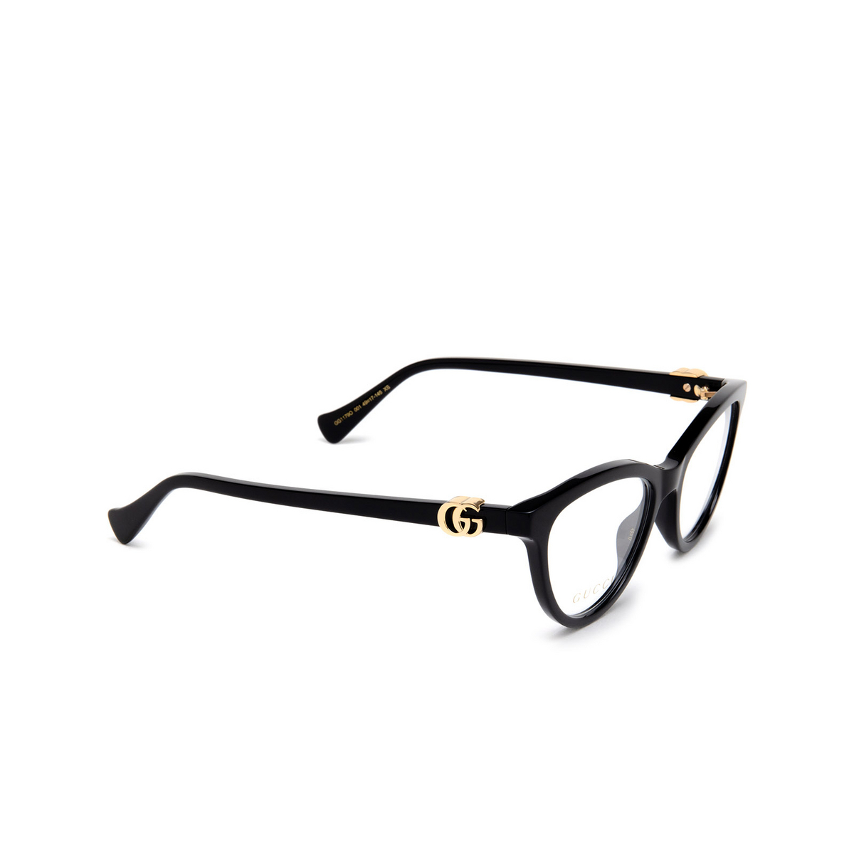 Gucci GG1179O Eyeglasses 001 Black - three-quarters view