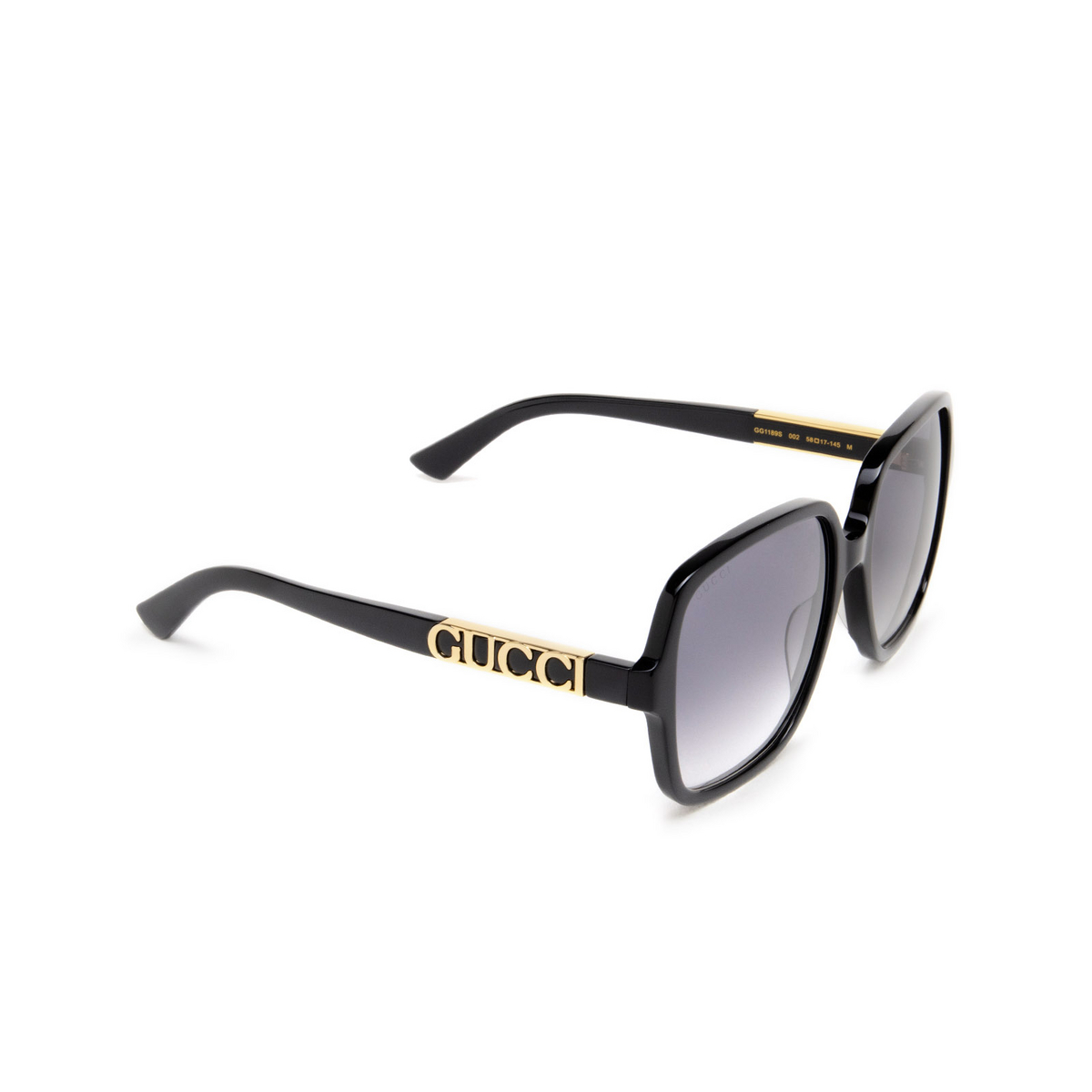 Gucci GG1189S Sunglasses 002 Black - three-quarters view