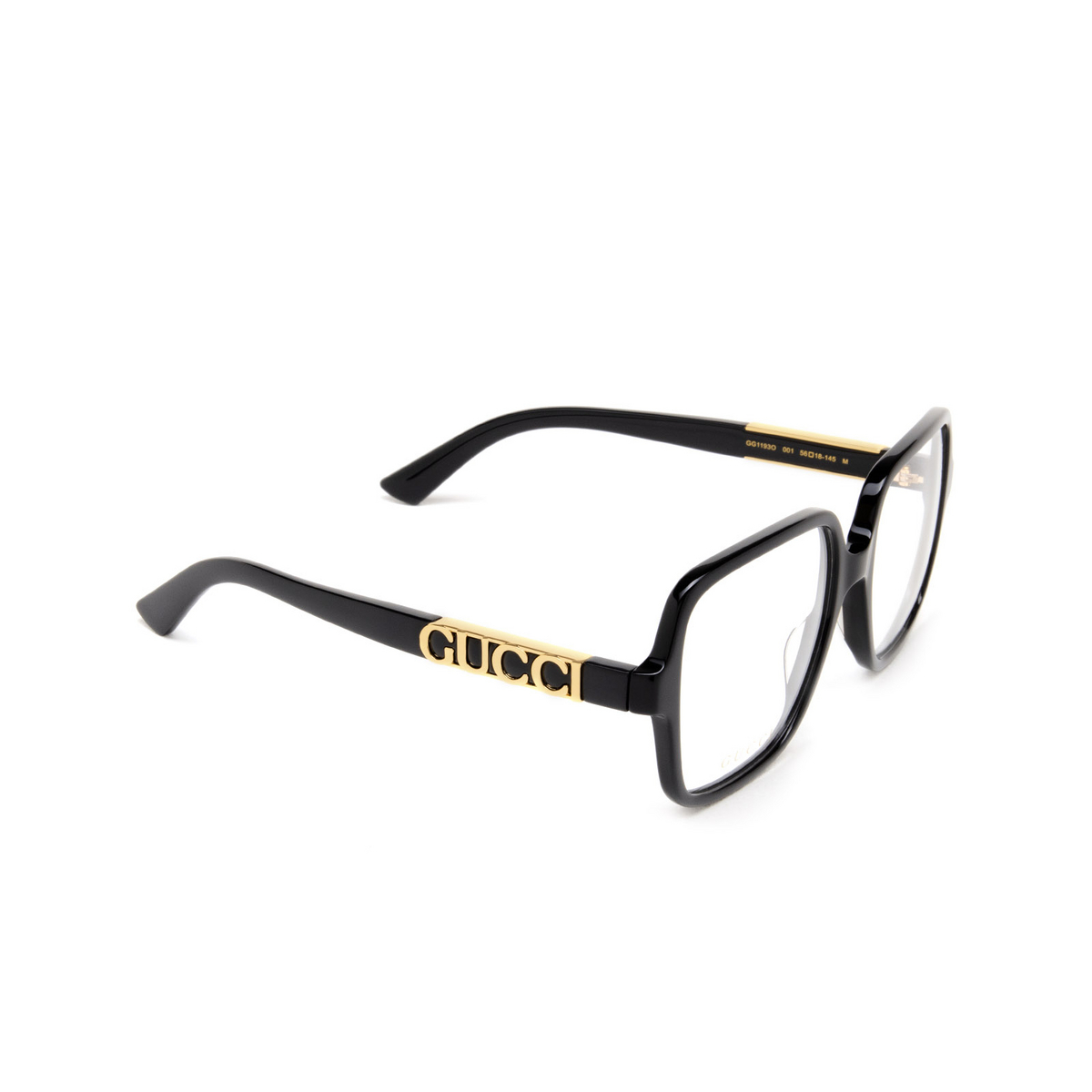 Gucci GG1193O Eyeglasses 001 Black - three-quarters view
