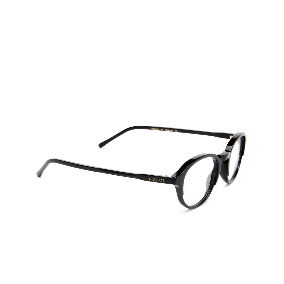 Gucci GG1212O Eyeglasses 001 Black - three-quarters view
