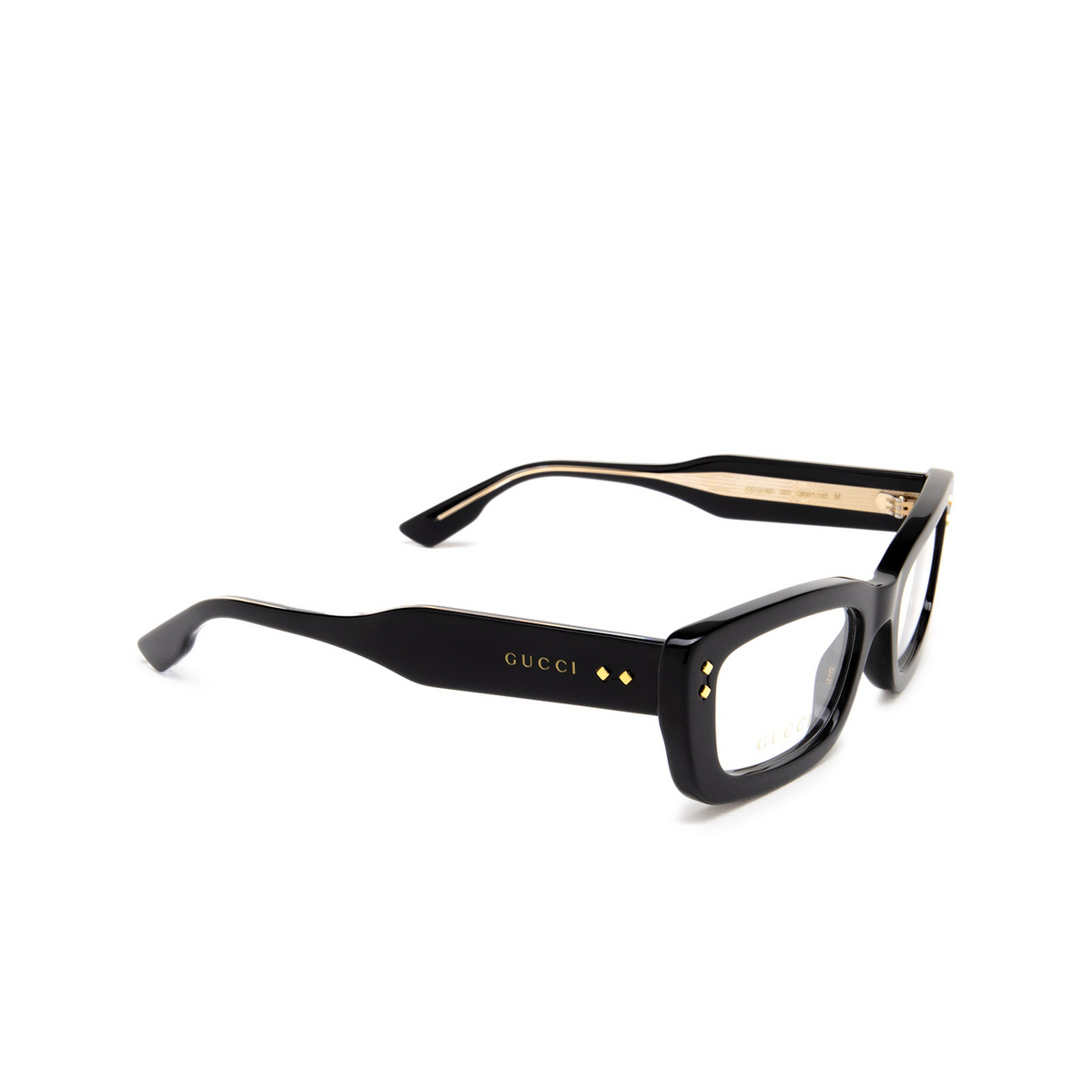Gucci GG1216O Eyeglasses 001 Black - three-quarters view