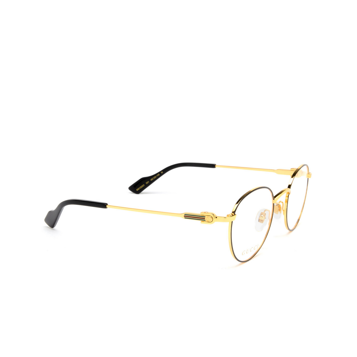 Gucci GG1222O Eyeglasses 001 Gold - three-quarters view