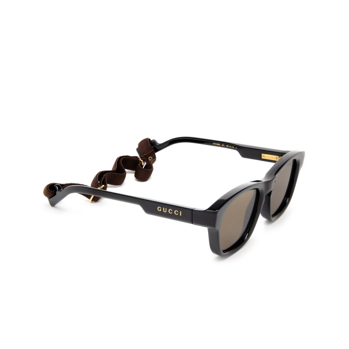 Gucci GG1238S Sunglasses 001 Black - three-quarters view