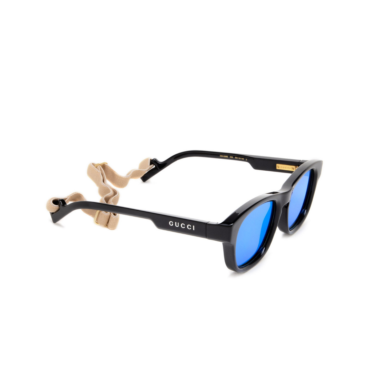 Gucci GG1238S Sunglasses 002 Black - three-quarters view