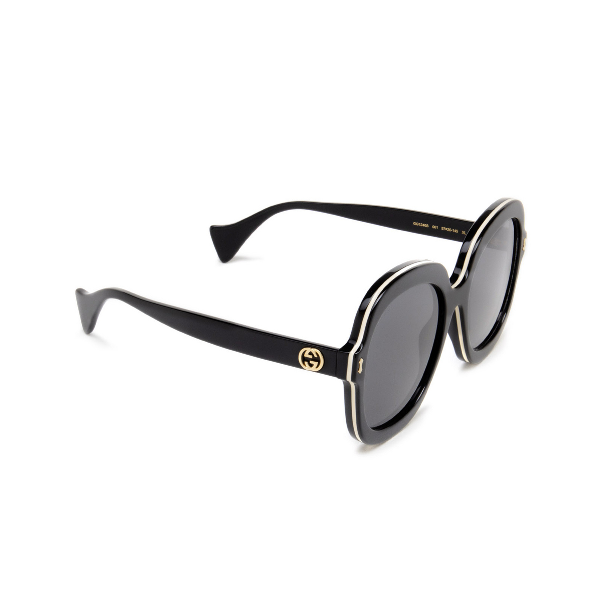 Gucci GG1240S Sunglasses 001 Black - three-quarters view