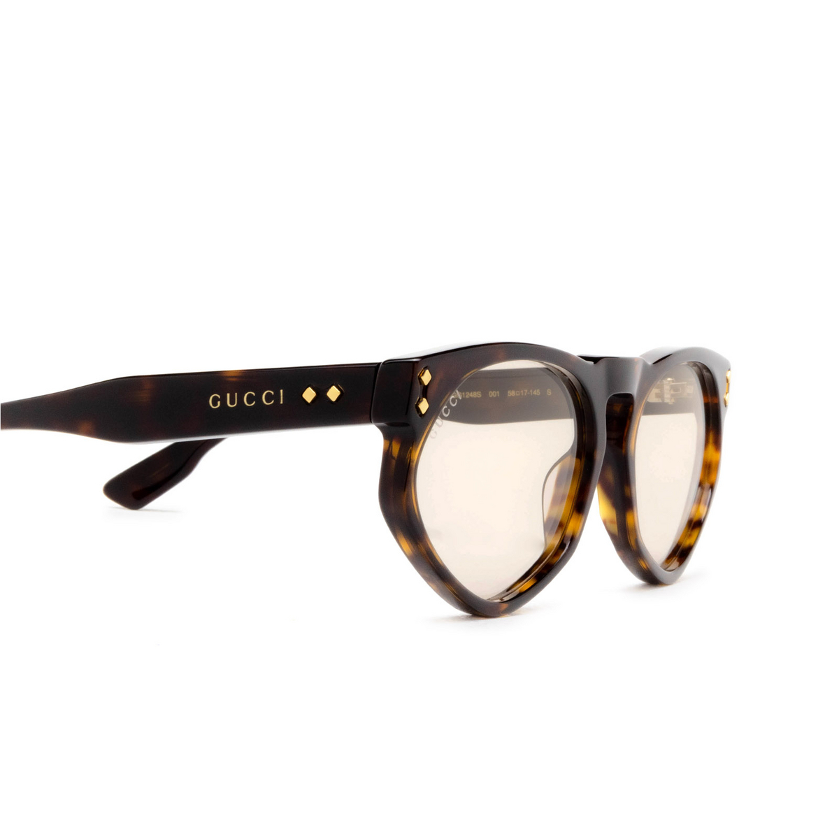 Gucci® Irregular Sunglasses: GG1248S color 001 Havana - 3/3