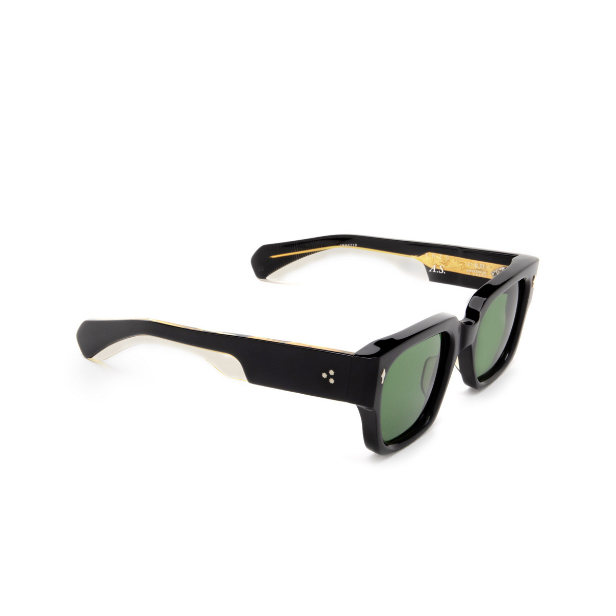 Jacques Marie Mage® Square Sunglasses: Enzo color Nero - three-quarters view