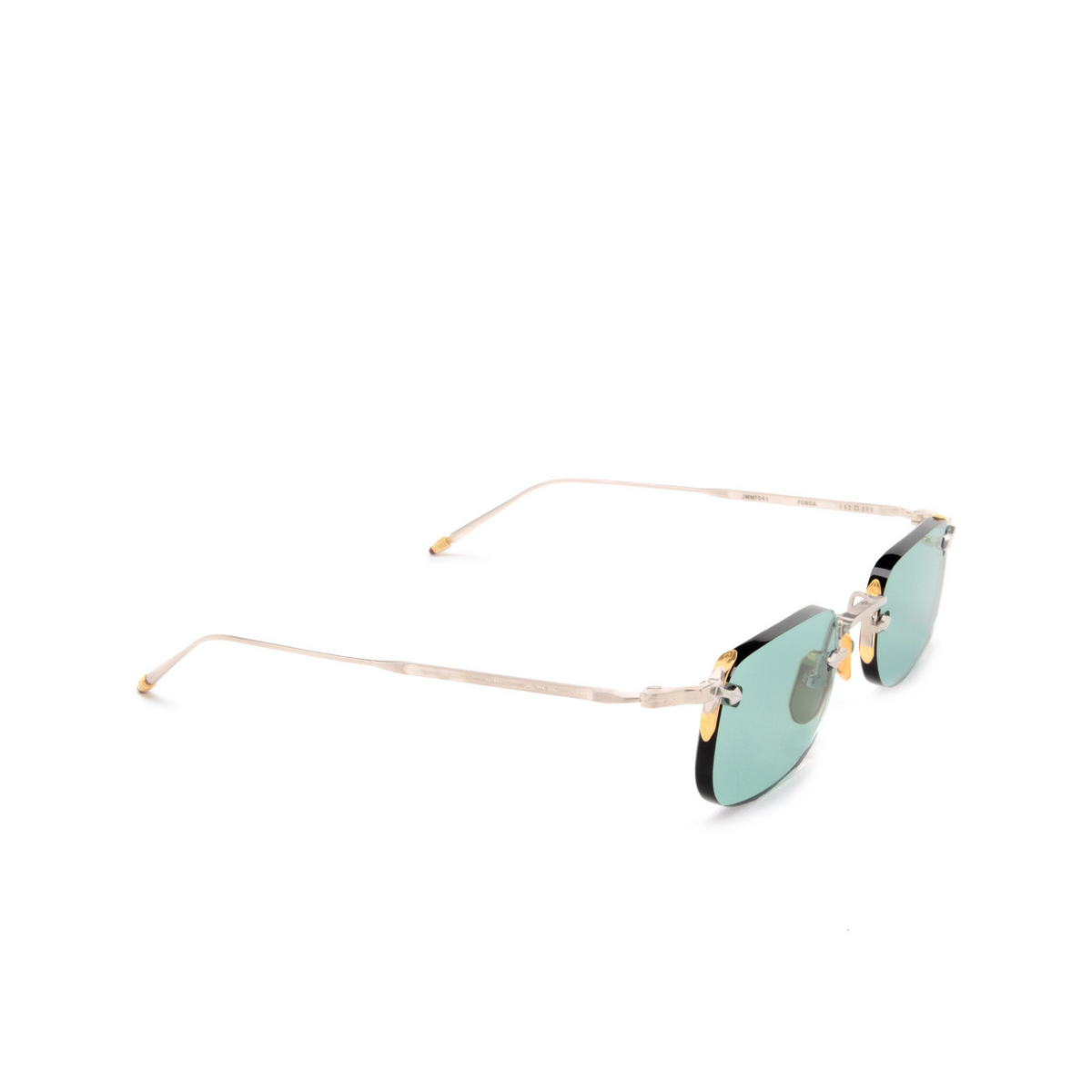 Jacques Marie Mage® Rectangle Sunglasses: Fonda color Silver - three-quarters view