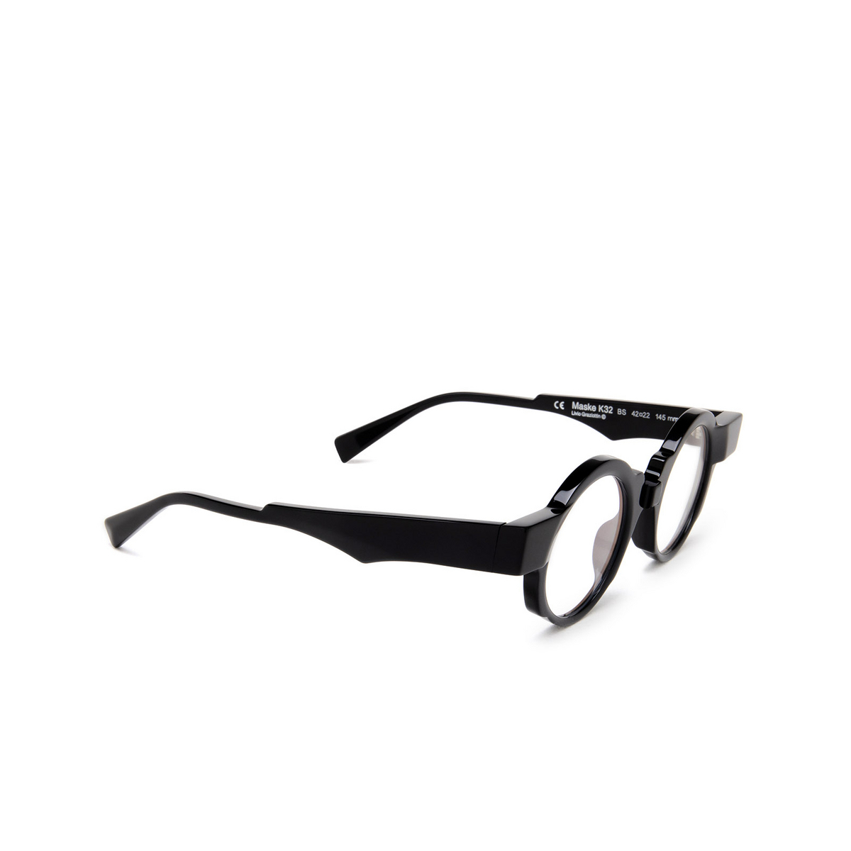 Kuboraum K32 Eyeglasses BS Black Shine - three-quarters view