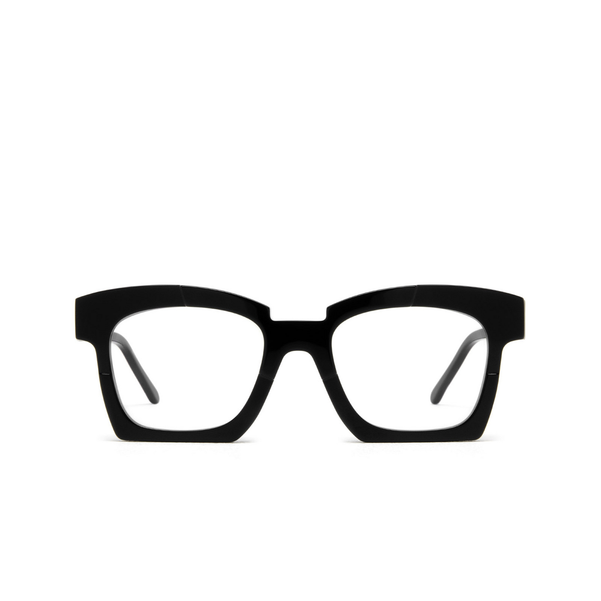 Kuboraum® Square Eyeglasses: K5 color Black Shine Bs - front view.