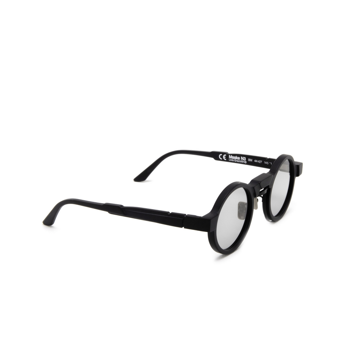 Kuboraum N3 Sunglasses BM Black Matt - three-quarters view