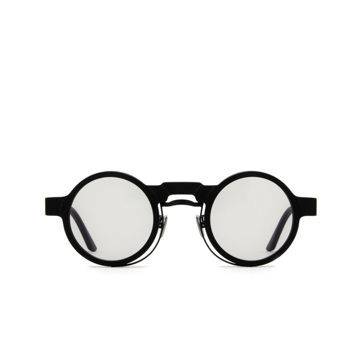 Kuboraum® Round Sunglasses: N3 color Black Matt Bm - front view.