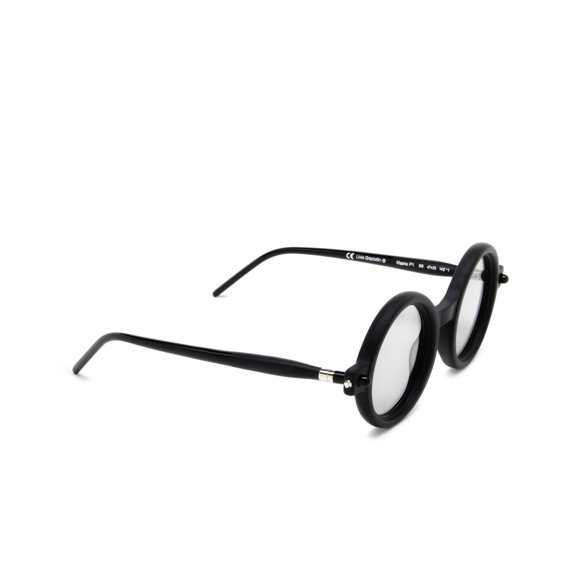 Kuboraum P1 Sunglasses BB Black Matt & Black Shine - three-quarters view