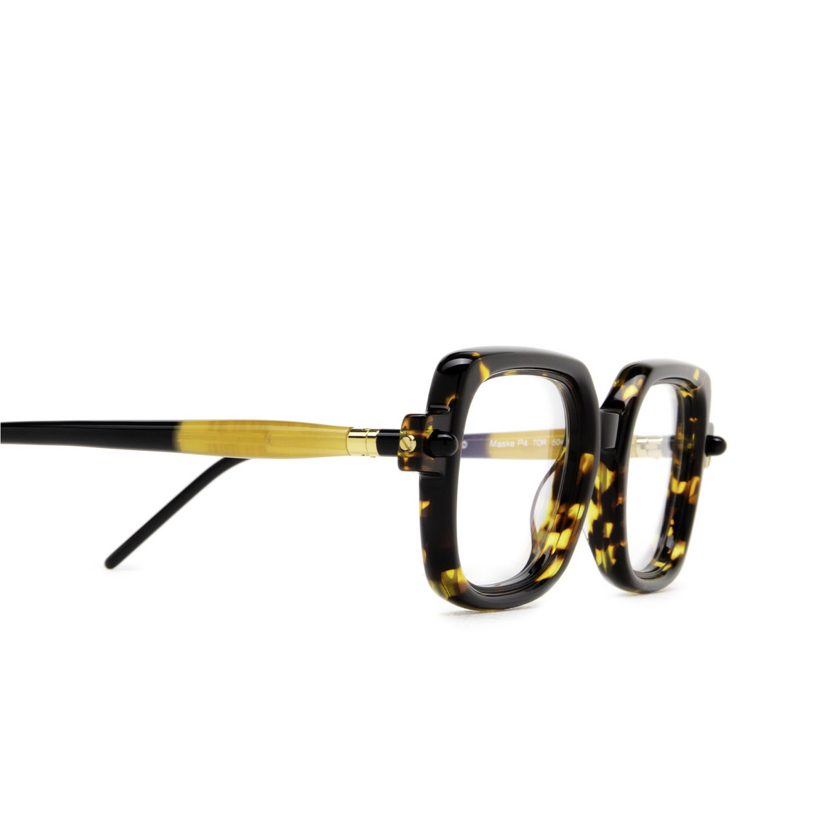 Kuboraum P4 Eyeglasses TOR Tortoise & Caramel Black Shine - 3/4