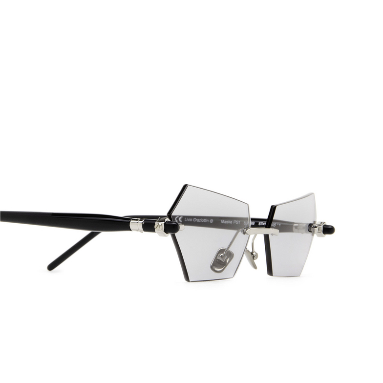 Kuboraum P51 Sunglasses SI BB silver & black shiny black matt - 3/4
