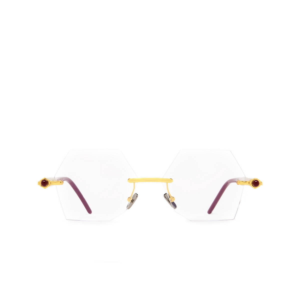 Kuboraum P53 Eyeglasses GD BX Gold, Cream & Bordeuax - front view