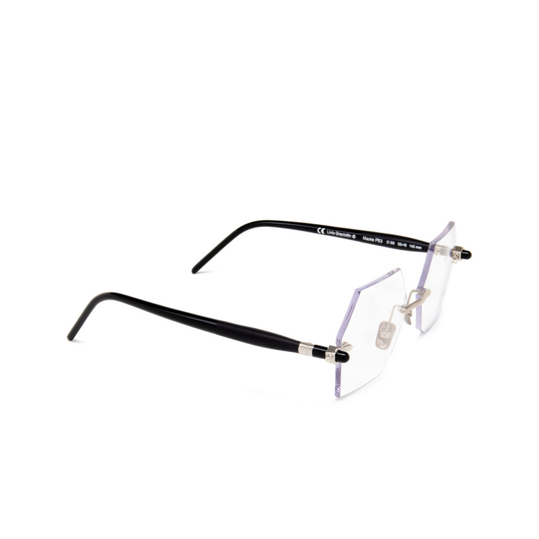 Kuboraum P53 Eyeglasses SI BB silver, black matte & black shine - 2/4