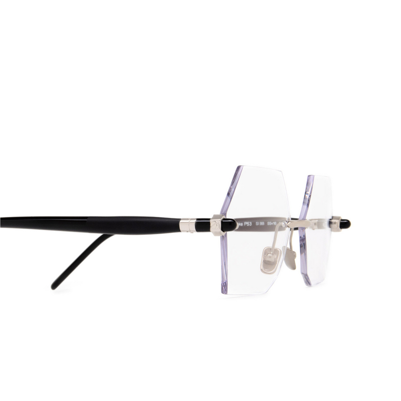 Kuboraum P53 Eyeglasses SI BB silver, black matte & black shine - 3/4