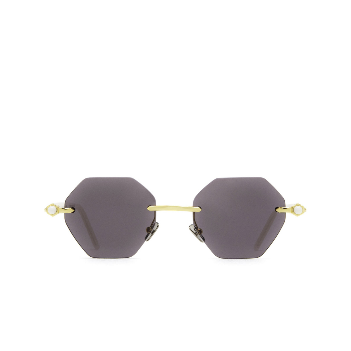 Kuboraum P54 Sunglasses GD WH Gold & Ivory Cream - front view