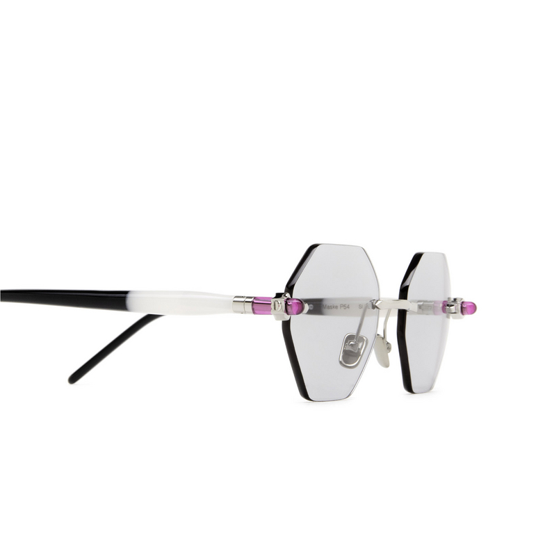 Kuboraum P54 Sunglasses SI BS silver & cream black shine - 3/4