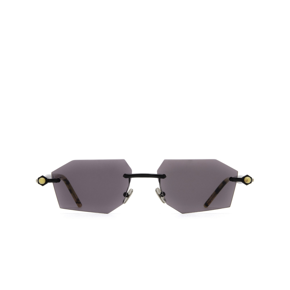 Kuboraum® Irregular Sunglasses: P55 color Black Matt & Black Shine Tortoise Bm Tr - front view.