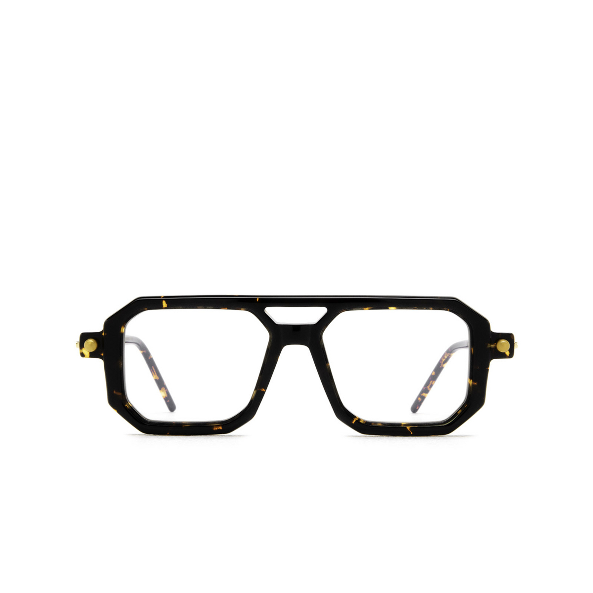 Kuboraum® Aviator Eyeglasses: P8 color Dt Dark Tortoise & Black Shine - front view