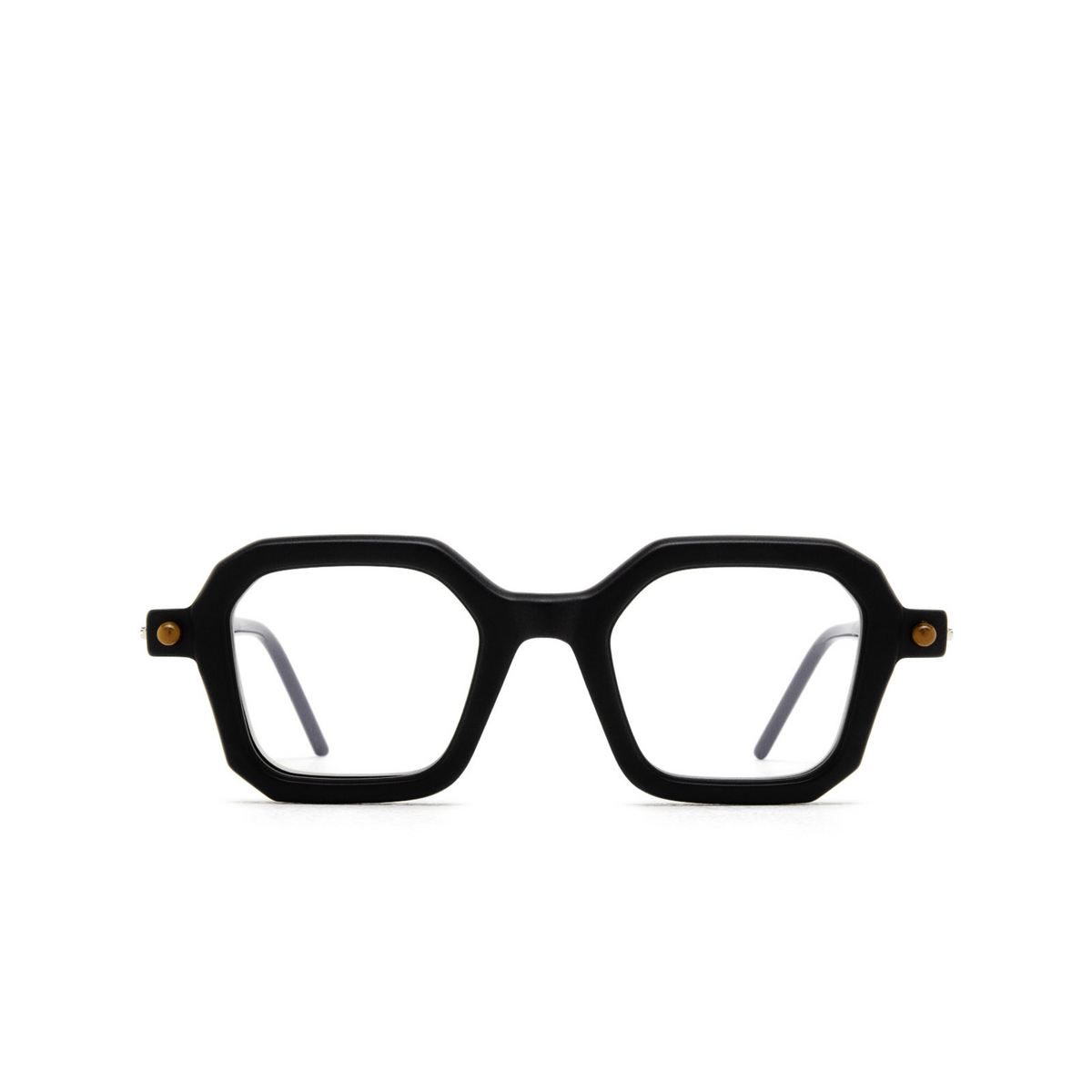 Kuboraum® Square Eyeglasses: P9 color Black Matt & Cream Black Shine Bms - front view.