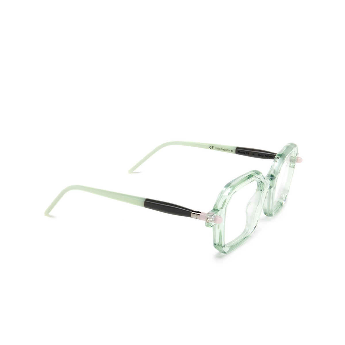 Occhiali da vista Kuboraum P9 MT Mint, Musk Green & Mint Green - tre quarti