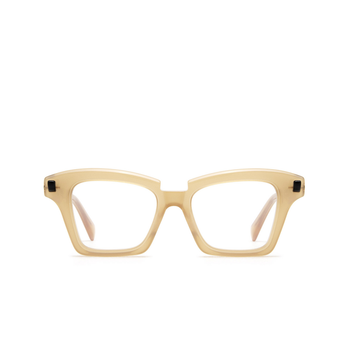 Kuboraum® Square Eyeglasses: Q1 color Apricot Ap - front view.