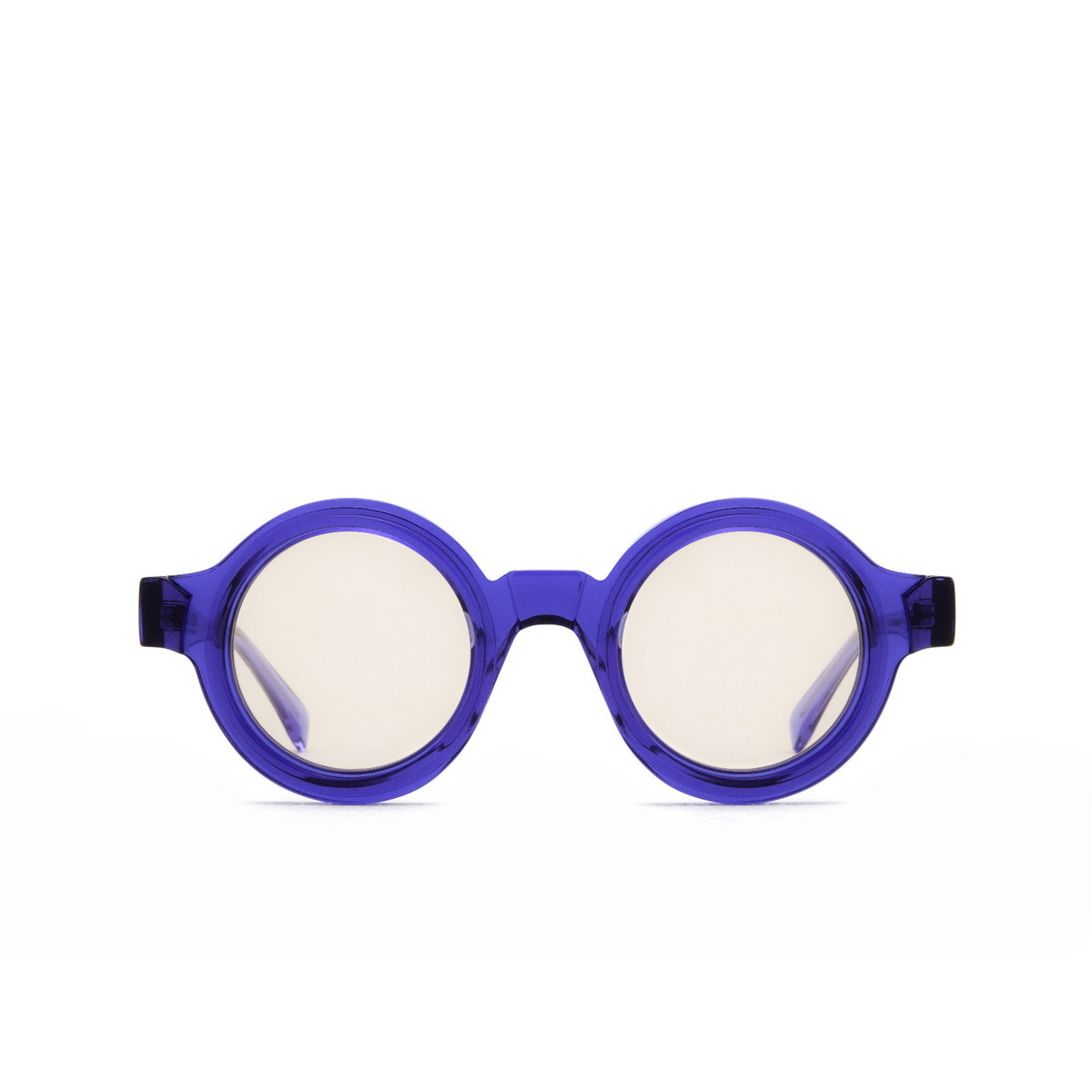 Kuboraum® Round Sunglasses: S2 color Blue & Transparent Blue Bl - front view.