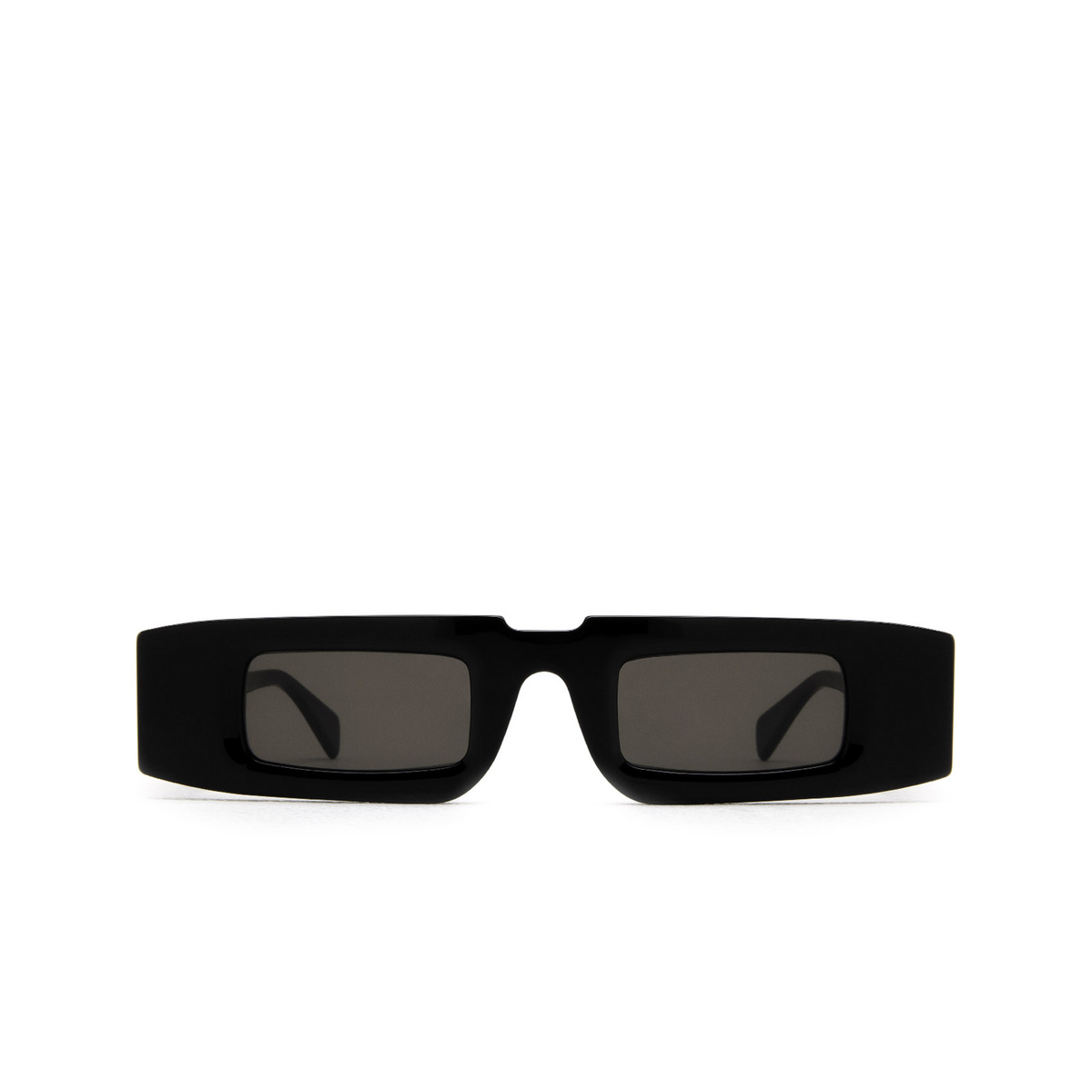 Kuboraum® Rectangle Sunglasses: X5 color Black Shine Bs - front view.