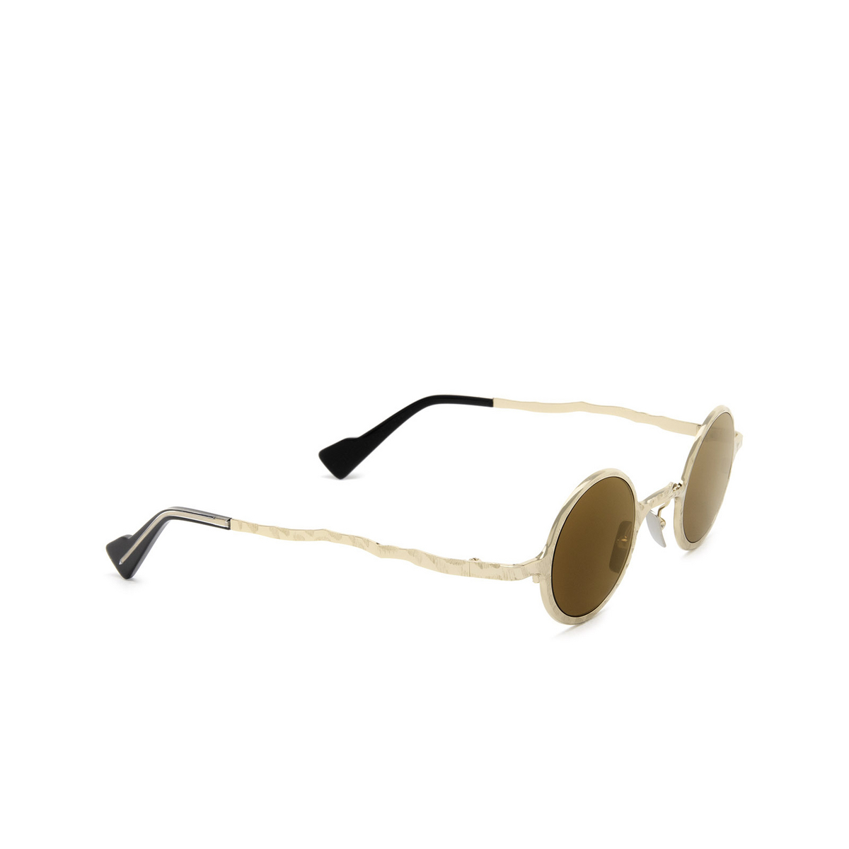 Kuboraum® Round Sunglasses: Z17 color Rosegold Pg - three-quarters view.