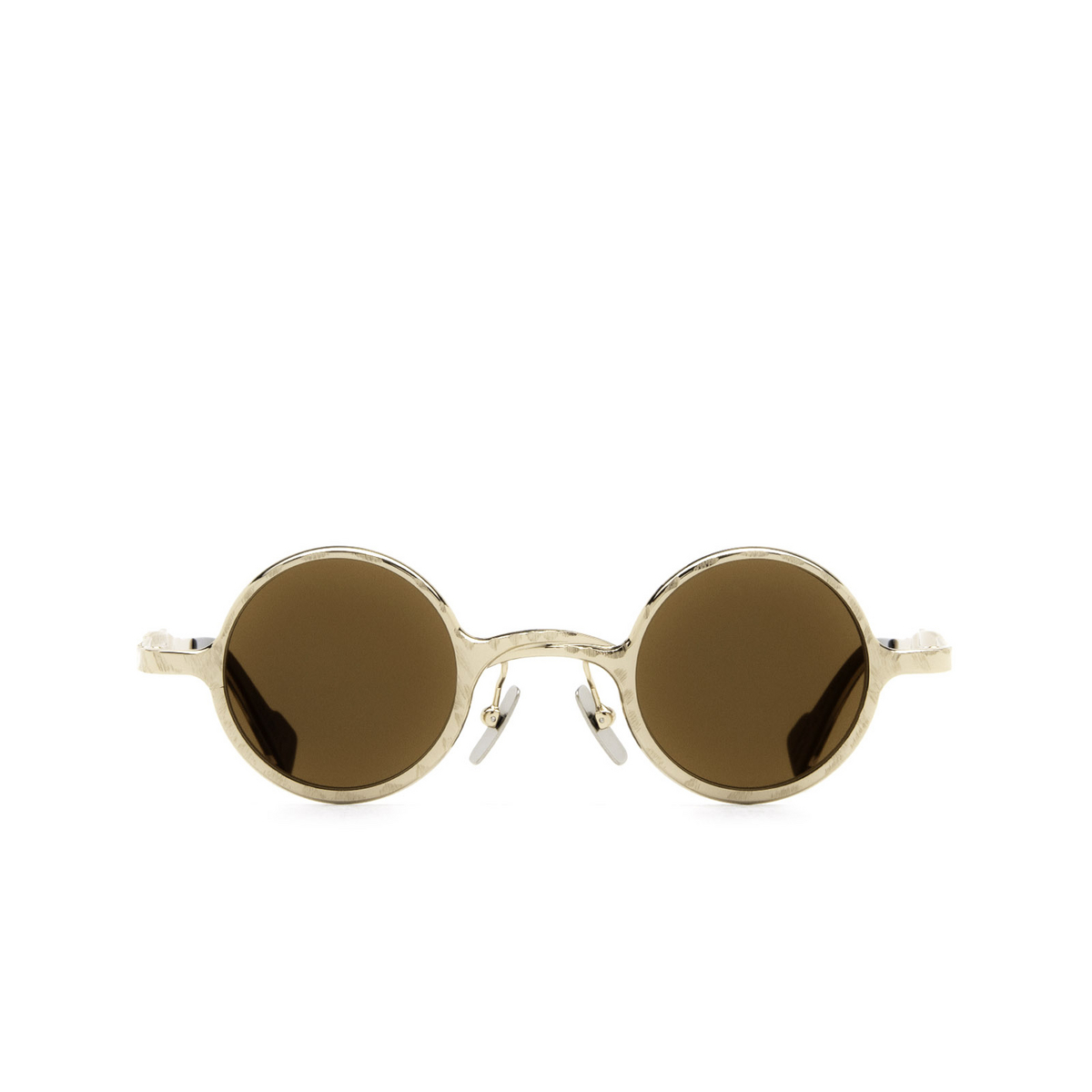 Kuboraum® Round Sunglasses: Z17 color Rosegold Pg - front view.