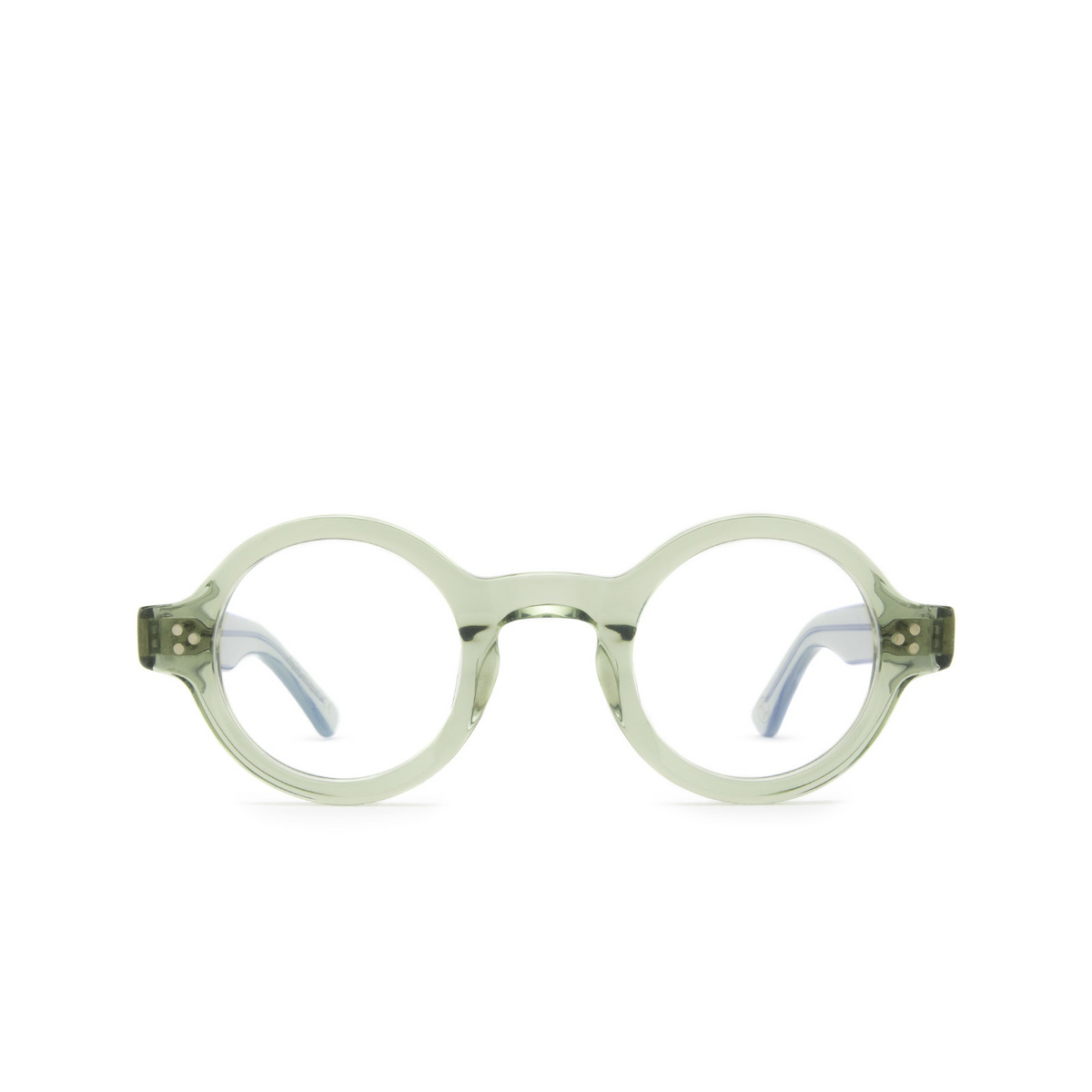 Lesca® Round Eyeglasses: Burt color Green 2 A9 - front view.