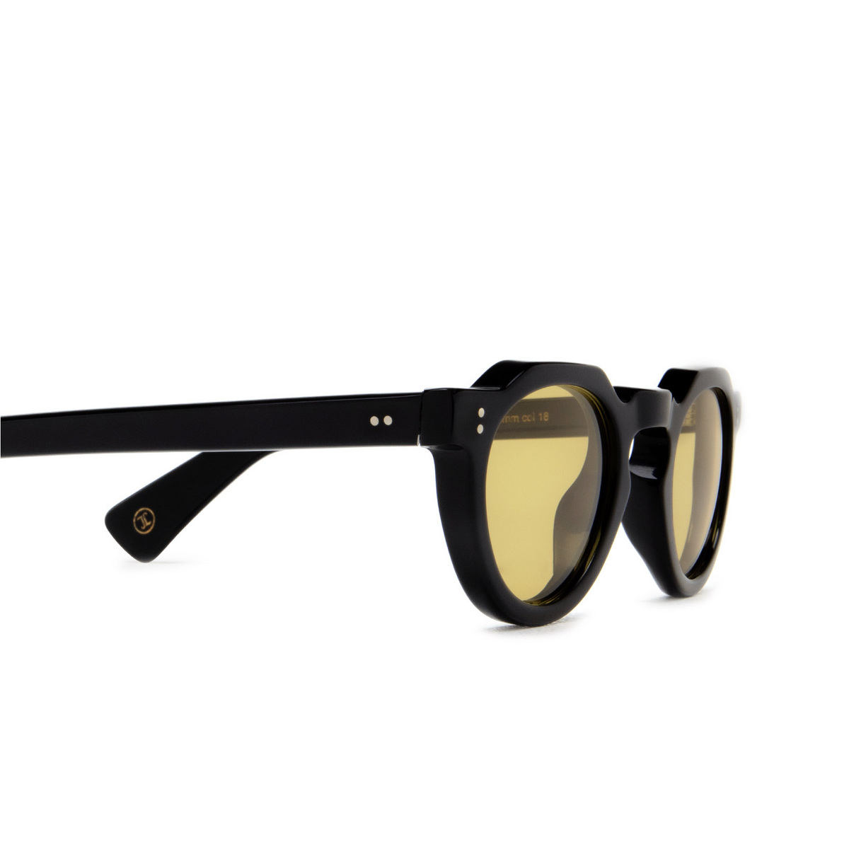 Lesca CROWN PANTO 8MM Sunglasses 18 / YELLOW Black / Yellow - 3/4