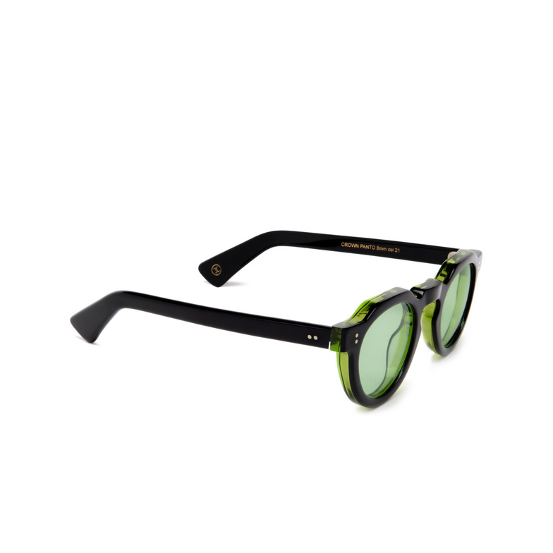 Gafas de sol Lesca CROWN PANTO 8MM 21 black / green - 2/4