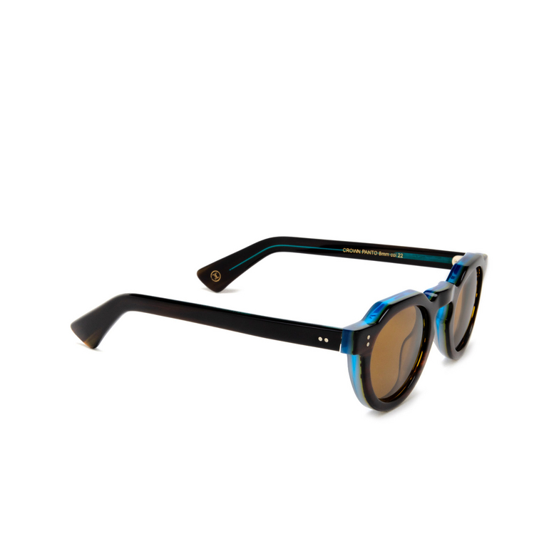 Lesca CROWN PANTO 8MM Sunglasses 22 jasper tortoise / blue - 2/4