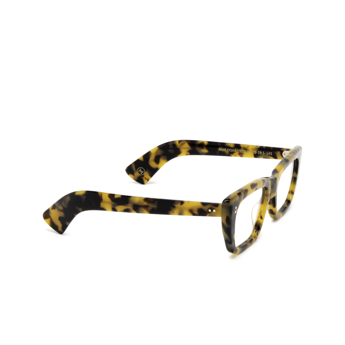 Lesca® Rectangle Eyeglasses: Doxa color Marbled Scale 2 228 - three-quarters view.