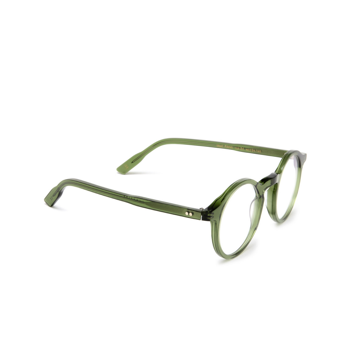 Lesca FANA Eyeglasses 24 Green - three-quarters view